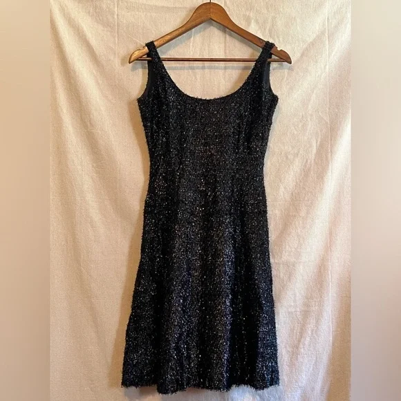 Stephen Sprouse 1980s Metallic Black Mini Dress — Vintage - Picture 1 of 8